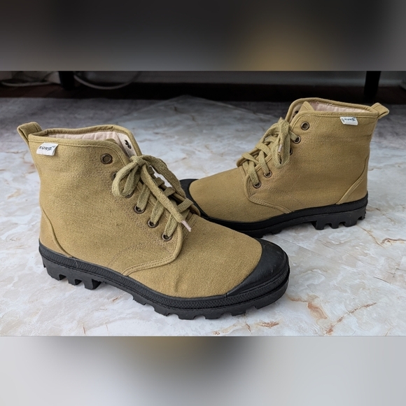 Ruko Mans Green Canvas Lace-Up Boots Size 10 main image 11